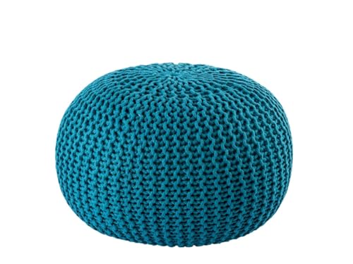 Amago home Pouf Outdoor ø 55 o. 45cm Bodenkissen Sitzpouf Hocker wetterfest pflegeleicht & nachhaltig Größe ø 45 cm, Farbe türkis - Navigate von Amago home