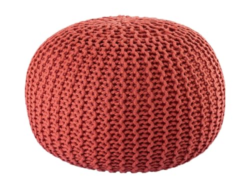 Amago home Pouf Outdoor ø 55 o. 45cm Bodenkissen Sitzpouf Hocker wetterfest pflegeleicht & nachhaltig Größe ø 55 cm, Farbe Terracotta - Ginger von Amago home