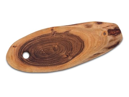 Amago home Servierbrett Baumscheibe 34x16cm o. 52x24cm Schneidebrett Holz Serviertablett Deko Akazie massiv Größe 34 x 16 cm von Amago home