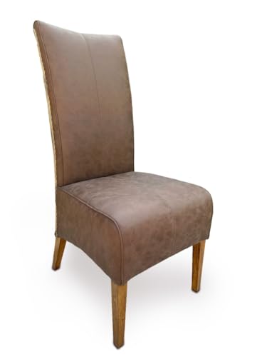 Amago home Stühle Esszimmer Polsterstuhl Rattanstuhl Sidney Polster Lederoptik Muskat von Amago home