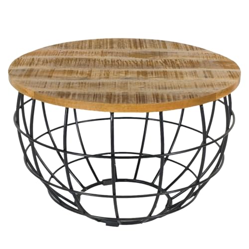 Amago home Couchtisch rund ø55/60/65/75cm Beistelltisch Industrie Style Metall Gestell Farbe Lexington ø 55cm schwarz/Tabacco Amago home Couchtisch rund ø55/60/65/75cm Beistelltisch Industrie Style Metall Gestell Farbe Lexington ø 55cm schwarz/Tabacco von Amago home