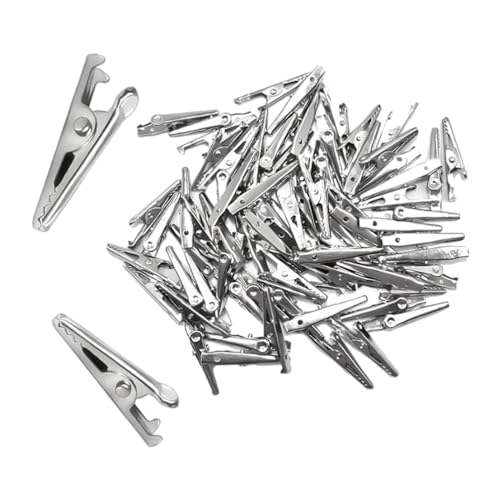 100 Stück Metallklemmen DIY Handgemachte Clip Kabel Test Clip Clip Wiederverwendbare Langlebige Kabelklemmen von Amagogo