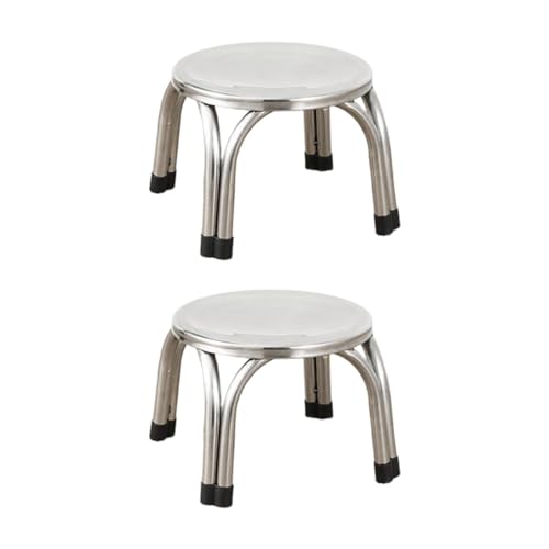 Amagogo 2 Stück Hocker aus Edelstahl, stapelbar, für den Eingangsbereich, Fußhocker für Wohnzimmer Amagogo 2 Stück Hocker aus Edelstahl, stapelbar, für den Eingangsbereich, Fußhocker für Wohnzimmer von Amagogo