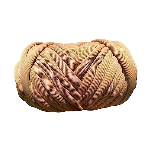 Amagogo Grobgarn Armstrickgarn DIY Volumengarn Jumbo-Röhrengarn, Länge 65,6 Fuß für Teppich Hüte Schal Machen, Tiefblau, KARAMELL von Amagogo