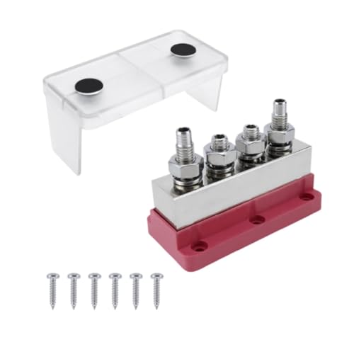 Amagogo Marine RV 600A Batterie Erdungsschiene 12V-48V Hochstromklemmenblock mit Abdeckung, Rot von Amagogo