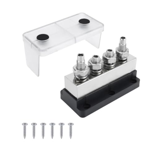 Amagogo Marine RV 600A Batterie Erdungsschiene 12V-48V Hochstromklemmenblock mit Abdeckung, Schwarz Amagogo Marine RV 600A Batterie Erdungsschiene 12V-48V Hochstromklemmenblock mit Abdeckung, Schwarz von Amagogo