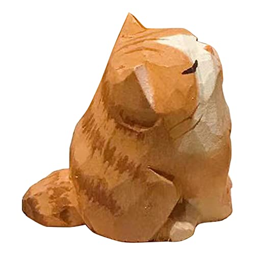 Amagogo Orange Katze Holzfigur Miniatur Figur Home Decor von Amagogo