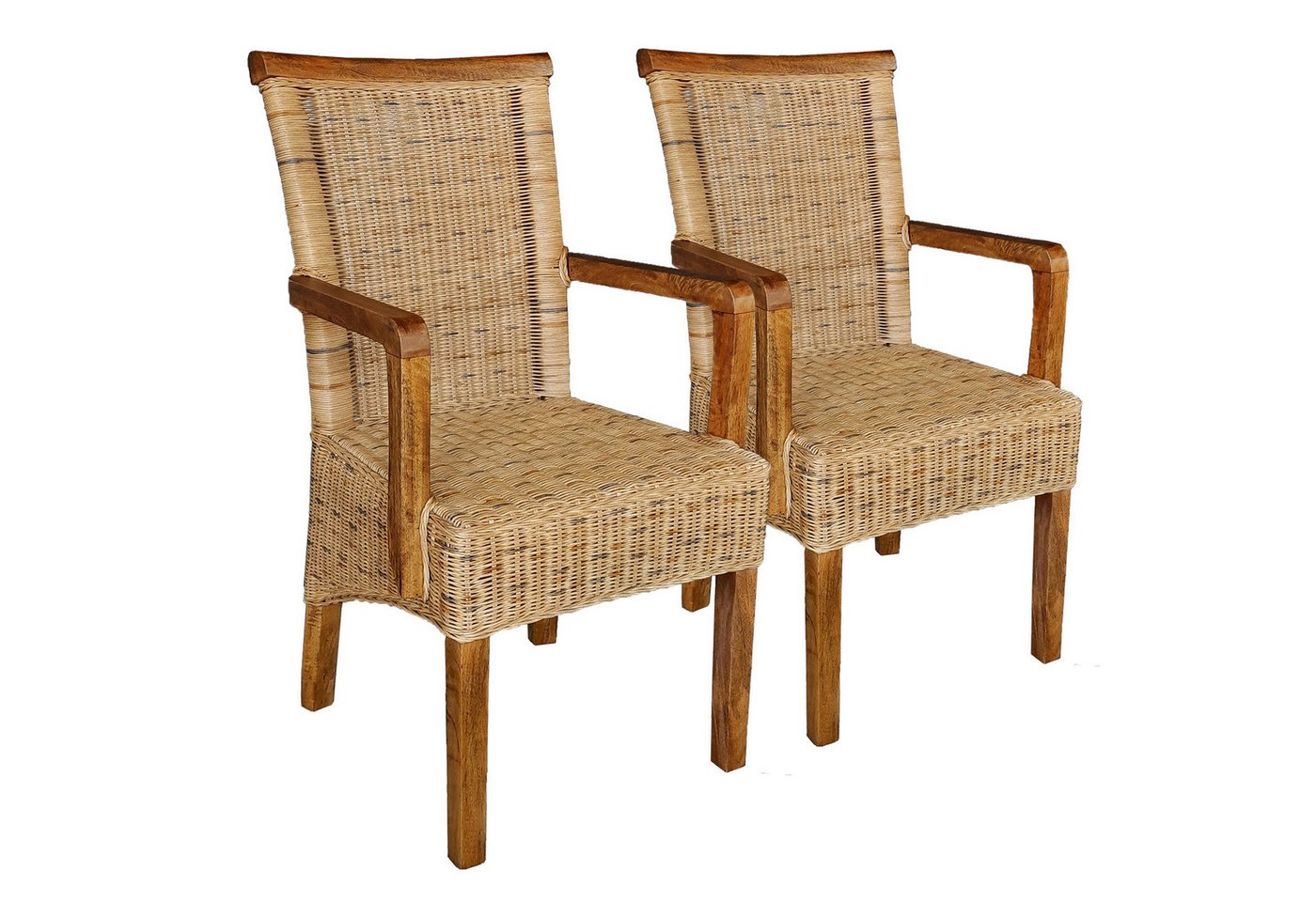 Amagohome Armlehnstuhl Esszimmerstühle Set 2 Stück Rattanstuhl mit Armlehnen tabacco Perth Ko Amagohome Armlehnstuhl Esszimmerstühle Set 2 Stück Rattanstuhl mit Armlehnen tabacco Perth Ko von Amagohome