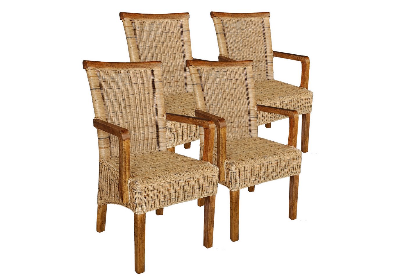 Amagohome Armlehnstuhl Rattanstühle Set 4 Stück Esszimmerstühle mit Armlehnen tabacco Perth K Amagohome Armlehnstuhl Rattanstühle Set 4 Stück Esszimmerstühle mit Armlehnen tabacco Perth K von Amagohome