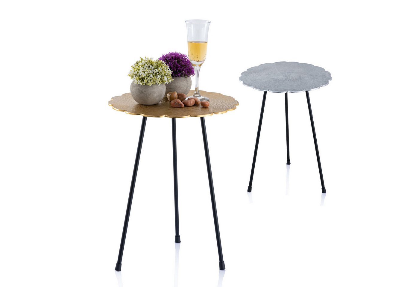 Amagohome Beistelltisch Beistelltisch Metall Dekotisch Hilton ø 35 x H 45 cm rund Aluminium mi Amagohome Beistelltisch Beistelltisch Metall Dekotisch Hilton ø 35 x H 45 cm rund Aluminium mi von Amagohome