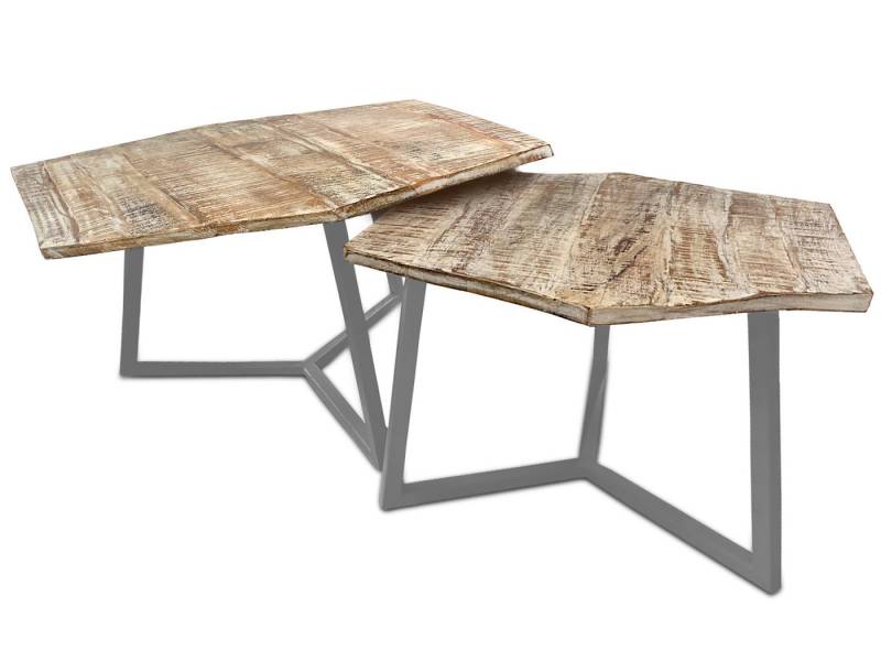 Amagohome Couchtisch Couchtisch 2er Set Beistelltisch Satztisch Wohnzimmer Massivholz Tisch von Amagohome