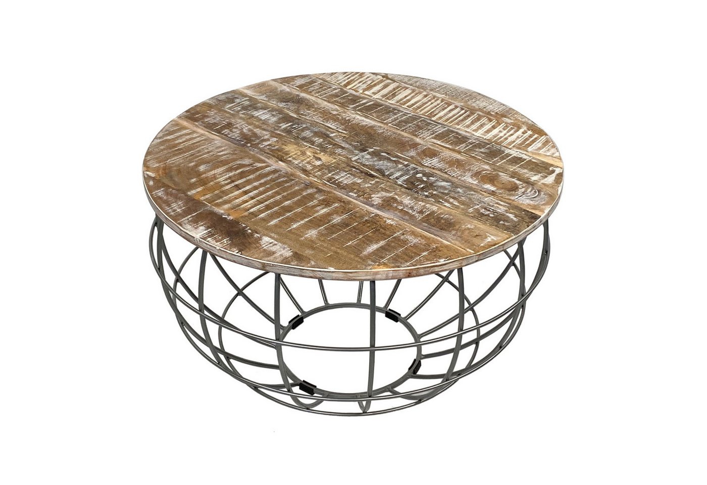 Amagohome Couchtisch Couchtisch XXL rund ø 75 cm Gestell Metall Holzplatte massiv Wohnzimm von Amagohome