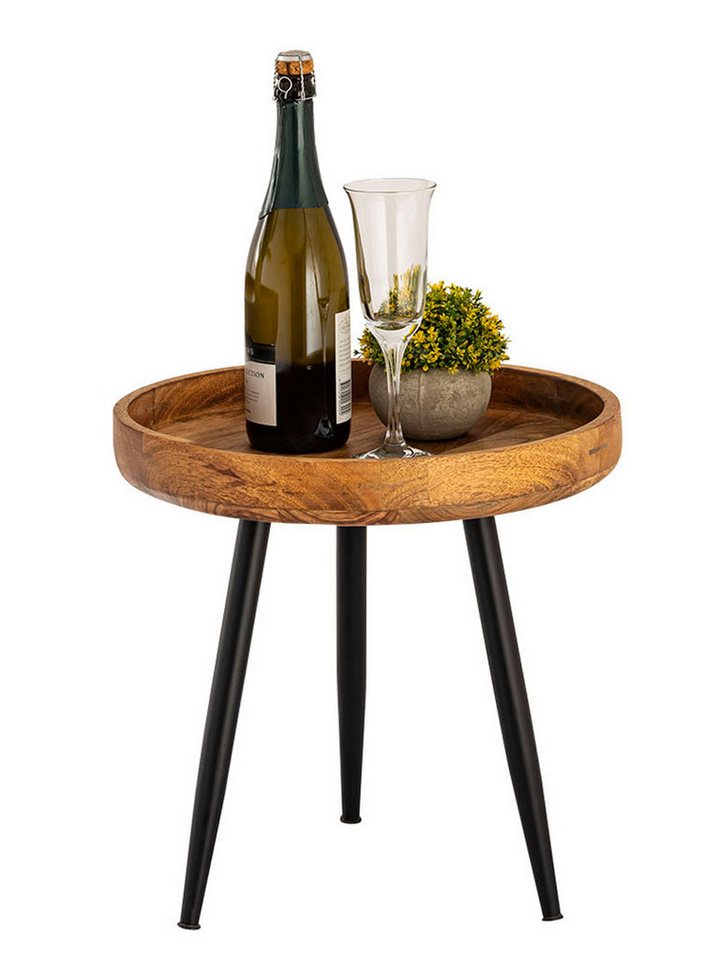 Amagohome Beistelltisch Couchtisch rund ø55/60/65/75cm Beistelltisch Industrie Style Metall Ge von Amagohome