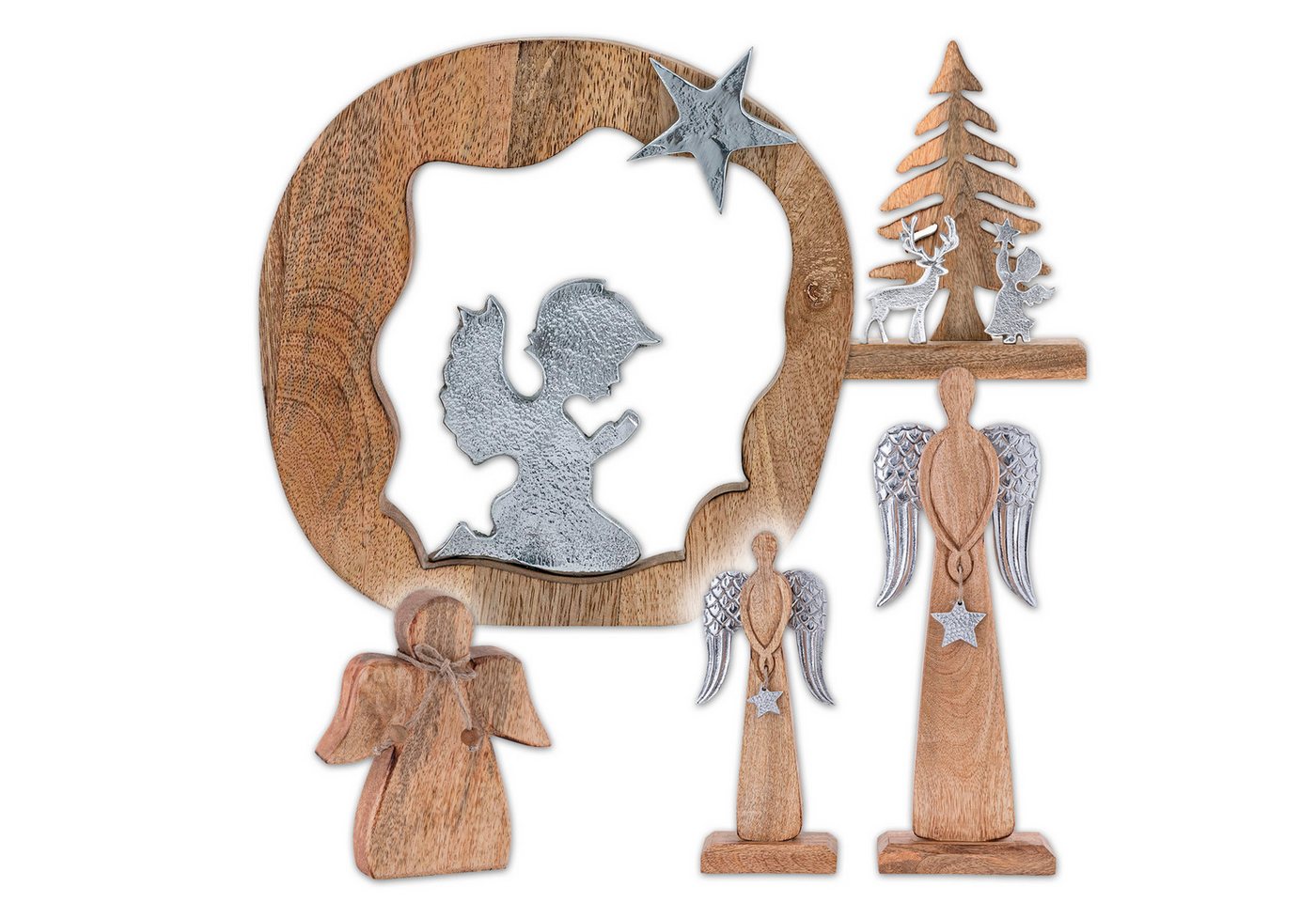 Amagohome Dekofigur Dekofigur Engel Holzfigur Schutzengel Mangoholz massiv Weihnachtsdekor Amagohome Dekofigur Dekofigur Engel Holzfigur Schutzengel Mangoholz massiv Weihnachtsdekor von Amagohome