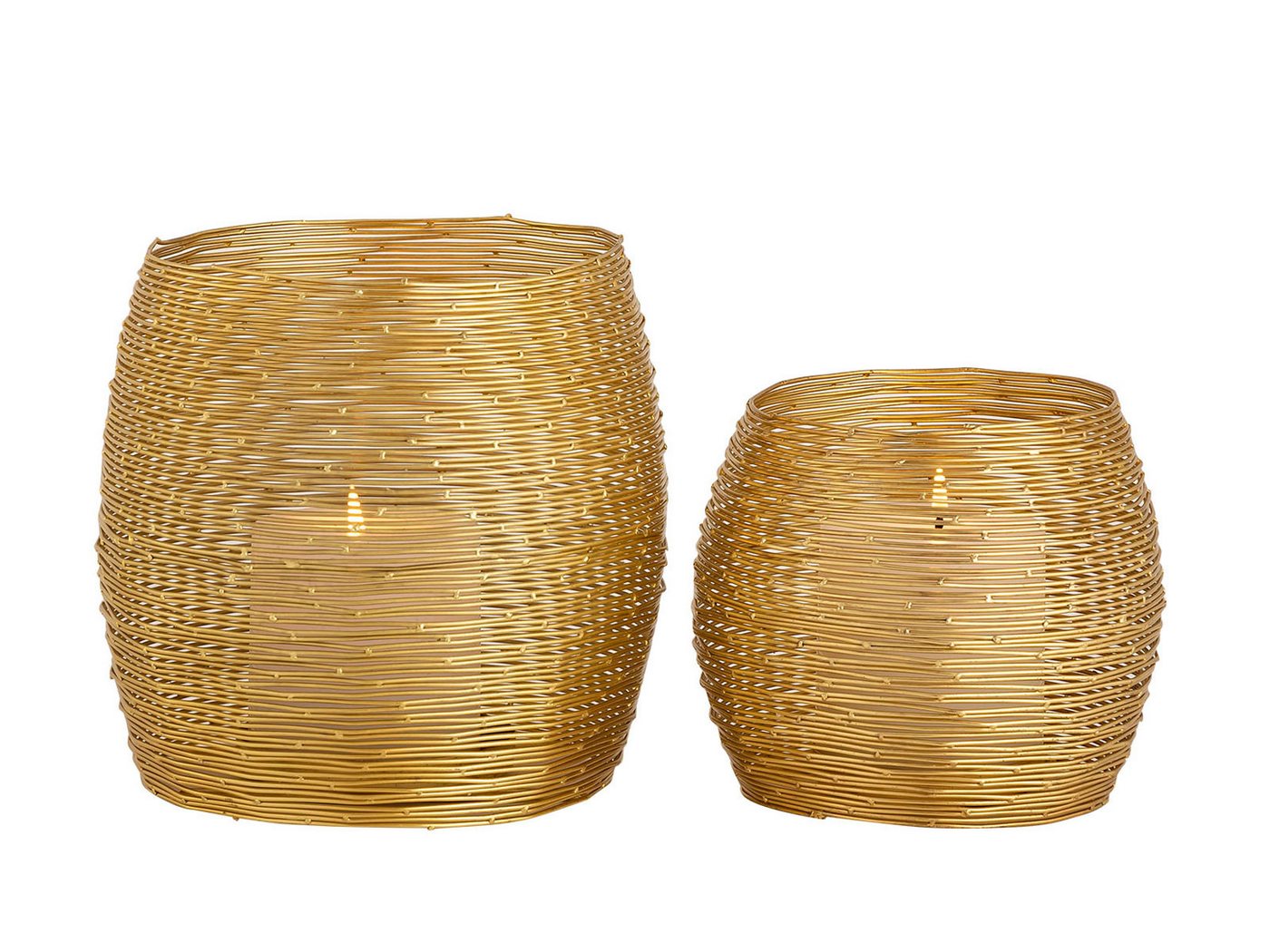 Amagohome Teelichthalter Kerzenständer Set 2-teilig Teelichthalter Windlichter Paris gold o. si (2 St) von Amagohome