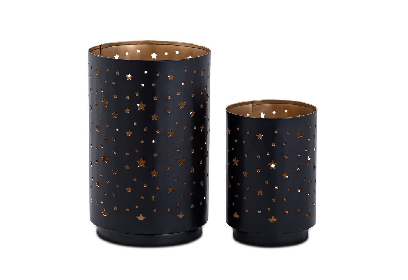 Amagohome Teelichthalter Teelichthalter 2er Set Kerzenständer Kerzenhalter rund schwarz gold (2 St) Amagohome Teelichthalter Teelichthalter 2er Set Kerzenständer Kerzenhalter rund schwarz gold (2 St) von Amagohome