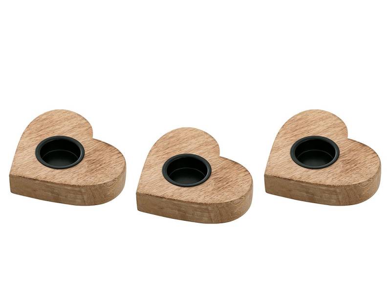 Amagohome Teelichthalter Teelichthalter 3er Set Kerzenständer Teelichter 12x11cm Herzilein Kerz von Amagohome