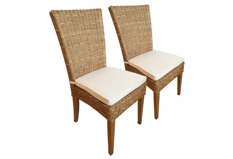 Amagohome Rattanstuhl Esszimmer Stühle 2 Stück Rattanstühle Wintergarten Esstisch Stühle Kor von Amagohome