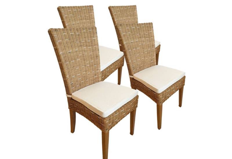 Amagohome Rattanstuhl Esszimmer Stühle 4 Stück Rattanstühle Wintergarten Esstisch Stühle Kor von Amagohome