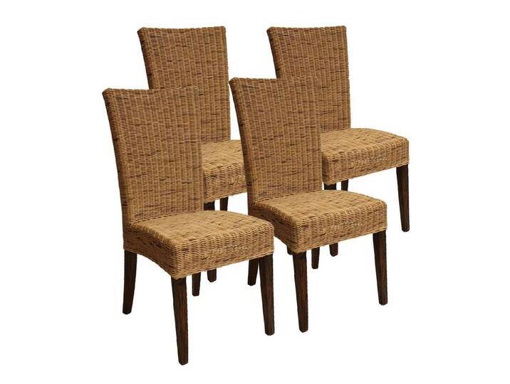 Amagohome Rattanstuhl Esszimmer Stühle Rattanstühle Wintergarten Korbstühle Cardine cabana, braun, ohne Sitzkissen von Amagohome