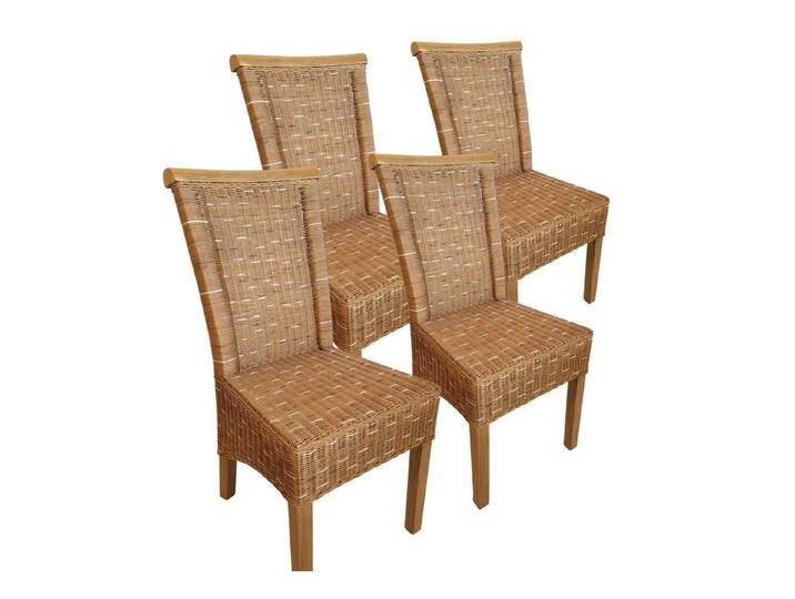 Amagohome Rattanstuhl Rattanstühle Esszimmer Stühle Esstisch Stühle Perth braun Korbstühle, 4er Set von Amagohome