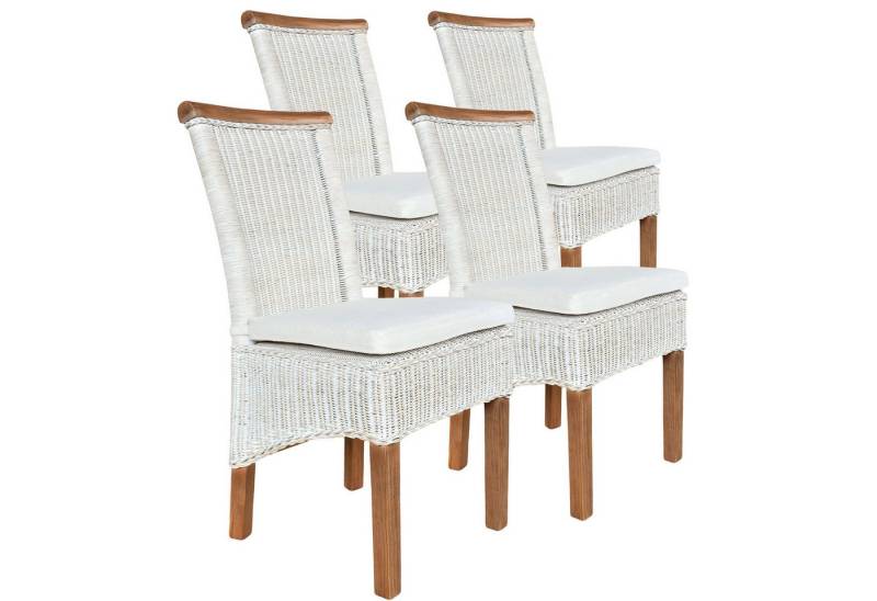 Amagohome Rattanstuhl Rattanstühle Esszimmer-Stühle Perth Esstisch Stühle weiß Korbstühle na von Amagohome