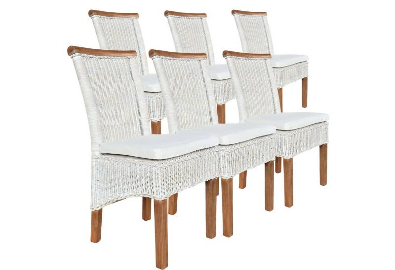 Amagohome Rattanstuhl Rattanstühle Esszimmer-Stühle Perth Esstisch Stühle weiß Korbstühle Amagohome Rattanstuhl Rattanstühle Esszimmer-Stühle Perth Esstisch Stühle weiß Korbstühle von Amagohome