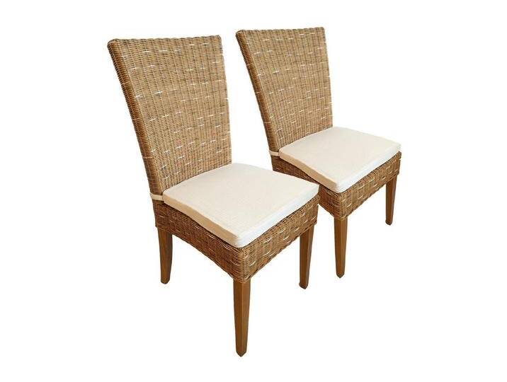 Amagohome Rattanstuhl Rattanstühle Esszimmer Stühle Wintergarten Korbstühle Cardine cappucci, 2er Set Amagohome Rattanstuhl Rattanstühle Esszimmer Stühle Wintergarten Korbstühle Cardine cappucci, 2er Set von Amagohome