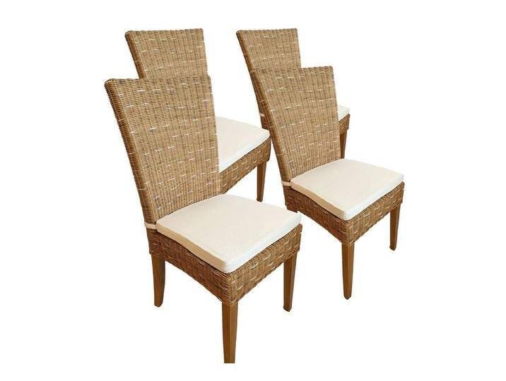 Amagohome Rattanstuhl Rattanstühle Esszimmer Stühle Wintergarten Korbstühle Cardine cappucci, 4er Set von Amagohome