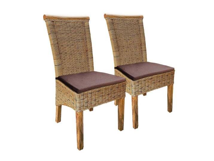 Amagohome Rattanstuhl Rattanstuhl Esszimmerstühle tabacco Perth Korbstuhl Rattan Stuhl nachh, 2er Set von Amagohome