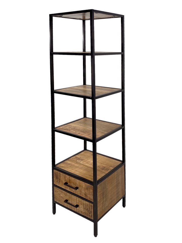 Amagohome Standregal Bücherregal Vitrine Bücherbord 40x180x40 cm 2x Schubladen Metall Geste von Amagohome
