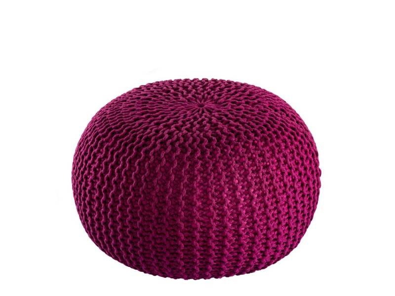 Amagohome Gartenlounge-Hocker PREMIUM Sitzhocker Pouf ø 45cm Strickpouf Indoor u. Outdoor - pflege von Amagohome