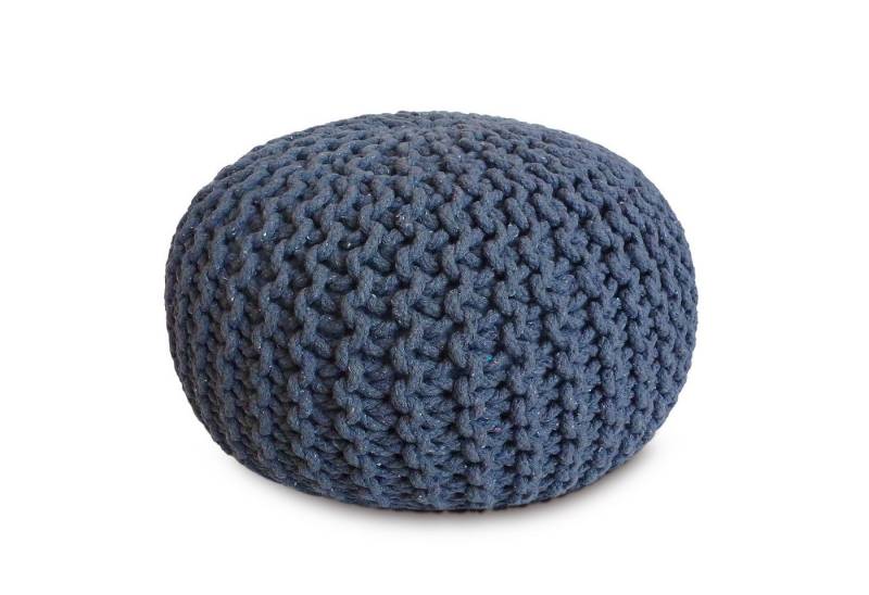 Amagohome Sitzhocker Sitzpouf Strickhocker Pouf Ø45 H30cm Bodenkissen Indoor Baumwolle recy von Amagohome