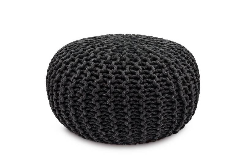 Amagohome Sitzhocker Strickhocker Pouf Ø45 o. 55cm Bodenkissen Sitzpouf XXL Baumwolle recyc von Amagohome