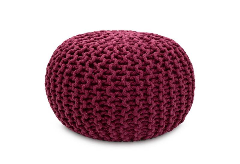 Amagohome Sitzhocker Strickhocker XXL Pouf Ø55 H37cm Bodenkissen Sitzpouf Baumwolle nachhal von Amagohome