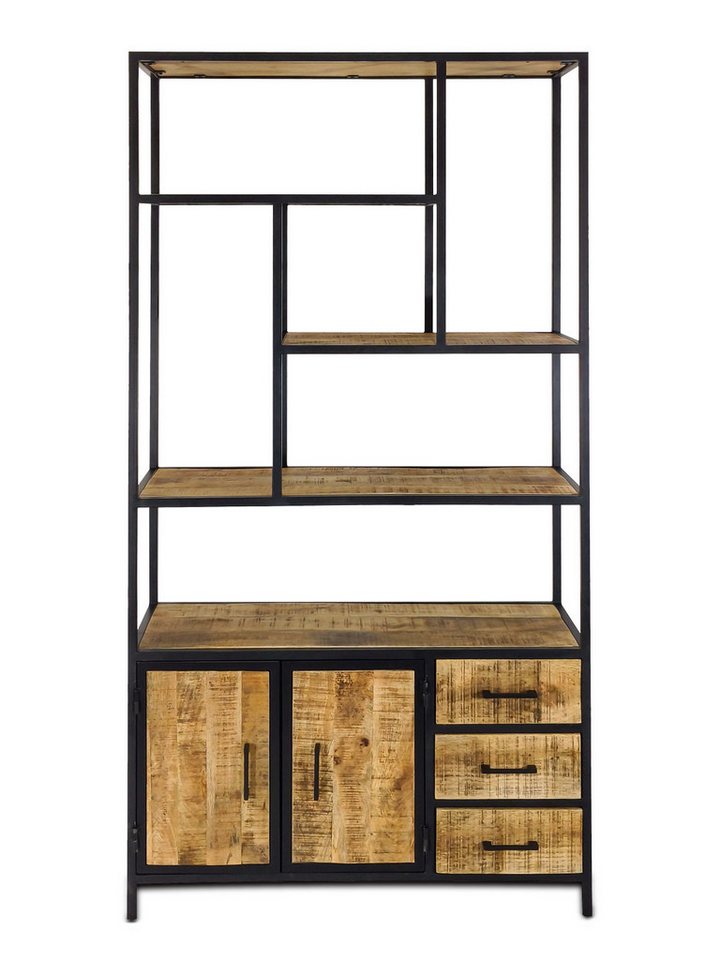 Amagohome Standregal Standregal Bücherregal Regal 98x190x36cm Liverpool Metall-Gestell von Amagohome
