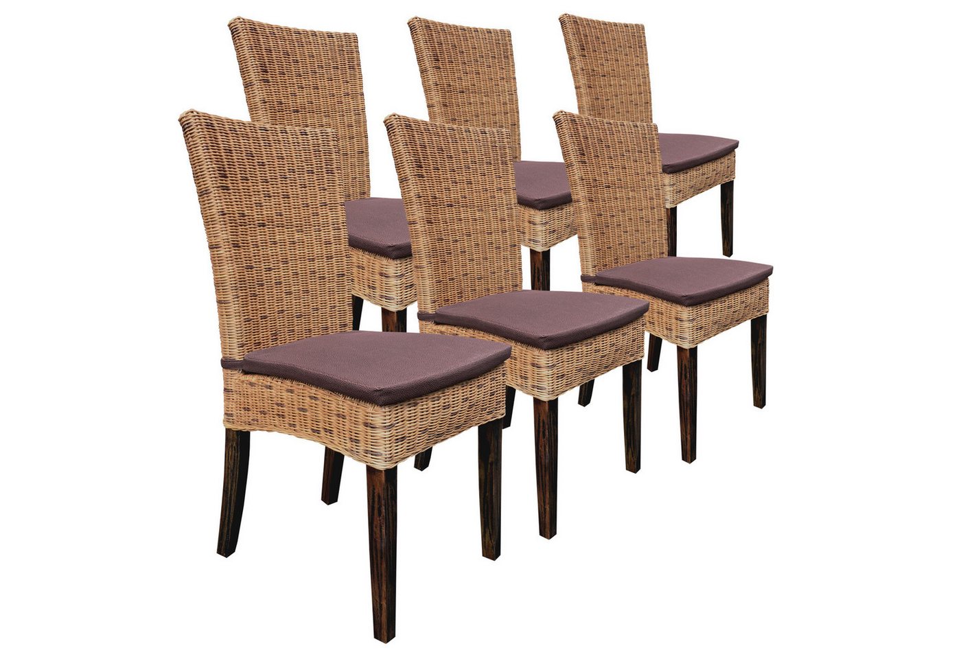 Amagohome Stuhl Esszimmer Stühle Set 6 Stück Rattanstühle Wintergarten Korbstühle Card Amagohome Stuhl Esszimmer Stühle Set 6 Stück Rattanstühle Wintergarten Korbstühle Card von Amagohome