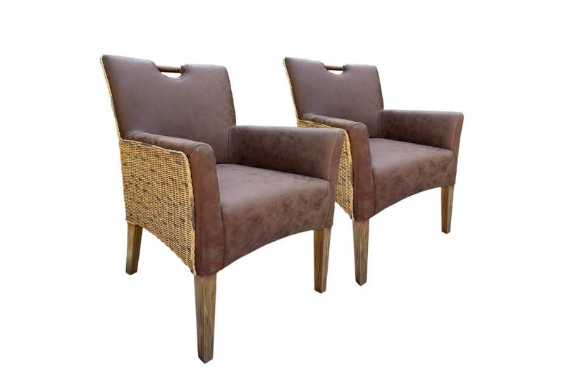 Amagohome Stuhl Esszimmer Stuhl Set 2 Stück Polsterstuhl mit Armlehnen Rattanstuhl Dar von Amagohome