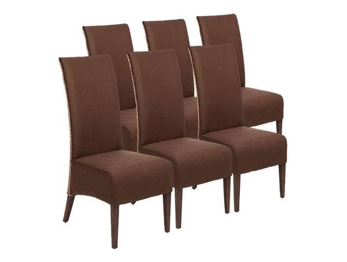 Amagohome Stuhl Rattanstühle Esszimmer Stühle Antonio Polsterstühle braun Polster Wild, braun, 6er Set von Amagohome