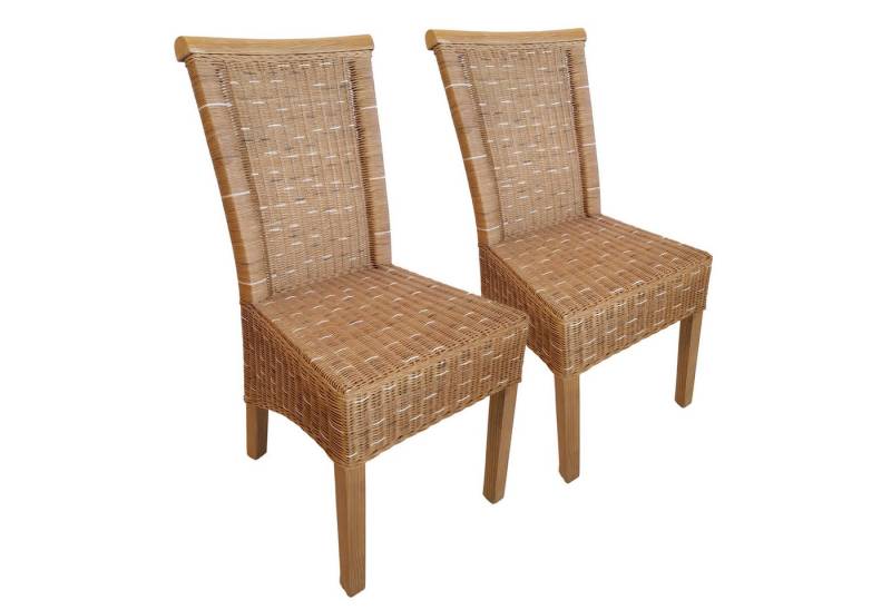 Amagohome Stuhl Rattanstühle Esszimmer Stühle Esstisch Stühle Perth braun Korbstühle von Amagohome