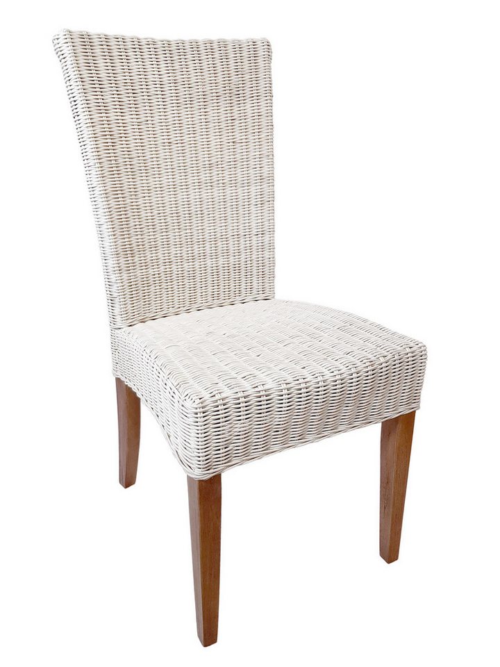 Amagohome Stuhl Rattanstühle Esszimmer Stühle Esstisch Stühle Wintergarten Cardine wei (Einzelstuhl) von Amagohome
