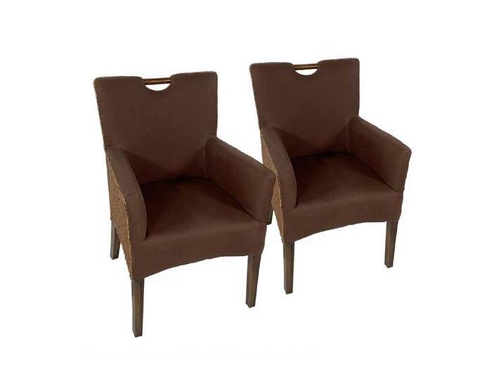 Amagohome Stuhl Rattanstuhl Polstersessel Polsterstuhl Esszimmer Stuhl Armlehner Sesse, braun, 2er Set Amagohome Stuhl Rattanstuhl Polstersessel Polsterstuhl Esszimmer Stuhl Armlehner Sesse, braun, 2er Set von Amagohome