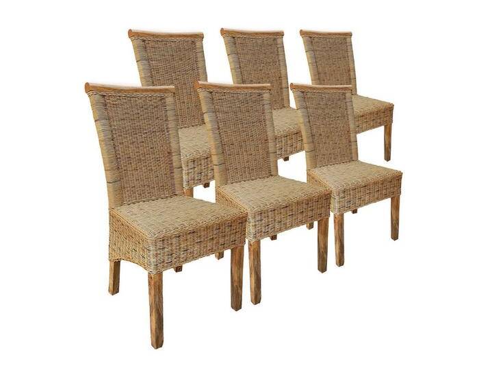 Amagohome Stuhl Rattanstuhl Set 6 Stück Esszimmerstühle tabacco Perth Korbstuhl Rattan Amagohome Stuhl Rattanstuhl Set 6 Stück Esszimmerstühle tabacco Perth Korbstuhl Rattan von Amagohome