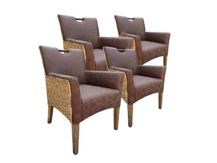 Amagohome Stuhl Rattanstuhl Stuhl Set 4 Stück Polsterstuhl mit Armlehnen Darwin Esszim von Amagohome