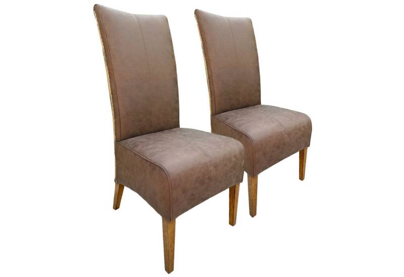 Amagohome Stuhl Stühle Esszimmer 2er Set Polsterstuhl Rattanstuhl Sidney Polster Leder von Amagohome