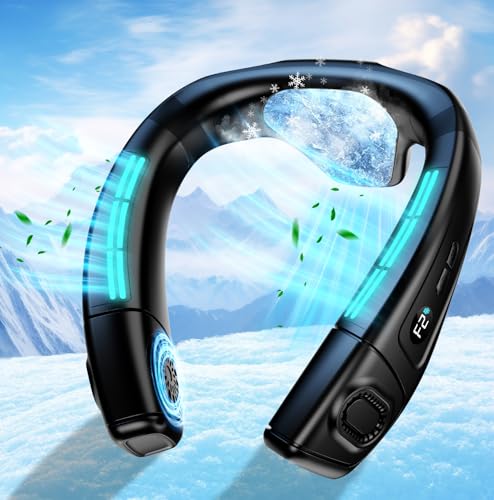Tragbarer Nackenventilator Mit großer Eiskühlplatte, Hals Ventilator Unterwegs Mobile Klimaanlage Leise 6000mAh USB Wiederaufladbar, 360° Kühlung, Luftauslass Hinten, 3 Kühlstufen für Reise Büro Tragbarer Nackenventilator Mit großer Eiskühlplatte, Hals Ventilator Unterwegs Mobile Klimaanlage Leise 6000mAh USB Wiederaufladbar, 360° Kühlung, Luftauslass Hinten, 3 Kühlstufen für Reise Büro von Amailtom