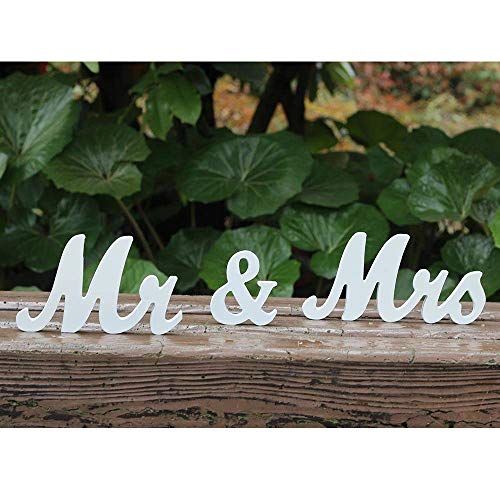 Amajoy MR & MRS Holzbuchstaben Hochzeit Tischdeko vorhanden weiß von Amajoy