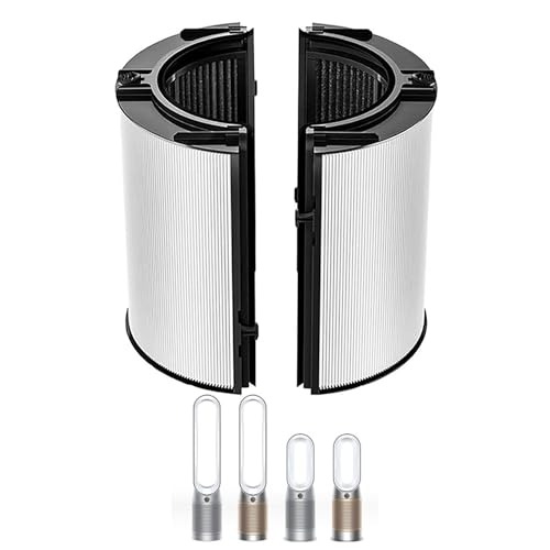 Amalfy 360°-Kombi-Glas, 2-in-1 HEPA+Carbon-Ersatzfilter, kompatibel mit Dyson TP07 HP07 TP06 HP06 PH04 PH03 PH02 PH01 TP09 HP09 Luftreiniger, H13 Grade True HEPA Pure Cool Hot Humidify Lüfterfilter, von Amalfy