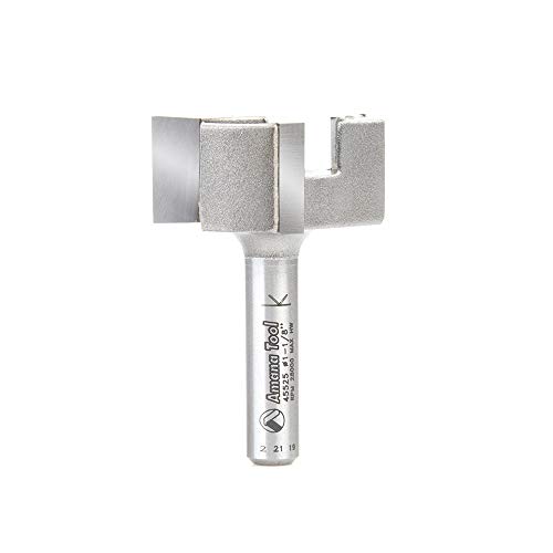 Amana Tool 45525 Carbide Tipped 1-1/8 Dia x 1/2 CH x 1/4 Shk x 1-13/16 Long Spoilboard Surfacing & Flattening 3-Flute Router Bit von Amana Tool