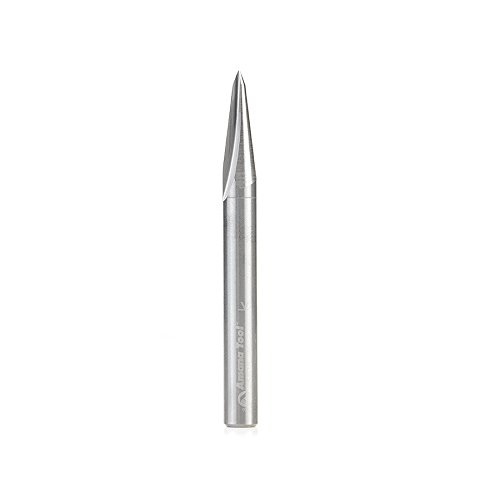 Amana Tool - 45628 Vollhartmetall-V-Nut-Gravur 15 Grad x 1/4 Durchmesser x 1,7 cm x 1/4 Zoll S von Amana Tool